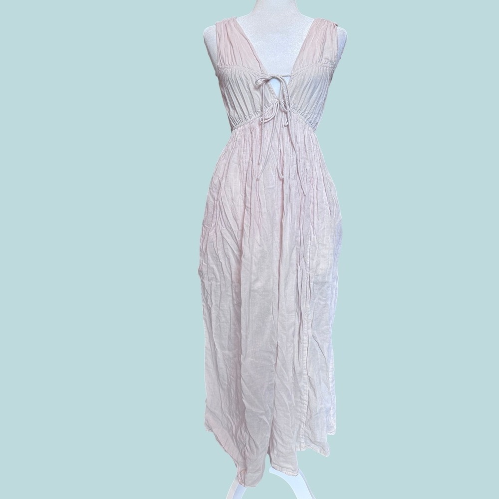Abercrombie & Fitch Midi Dress Womens XS Excellent Boho Gauze Tie Front